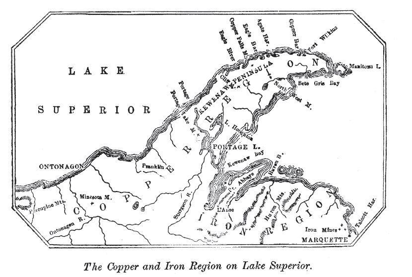 Eine Karte der Kupferregion im Norden Michigans. (Wikimedia)
