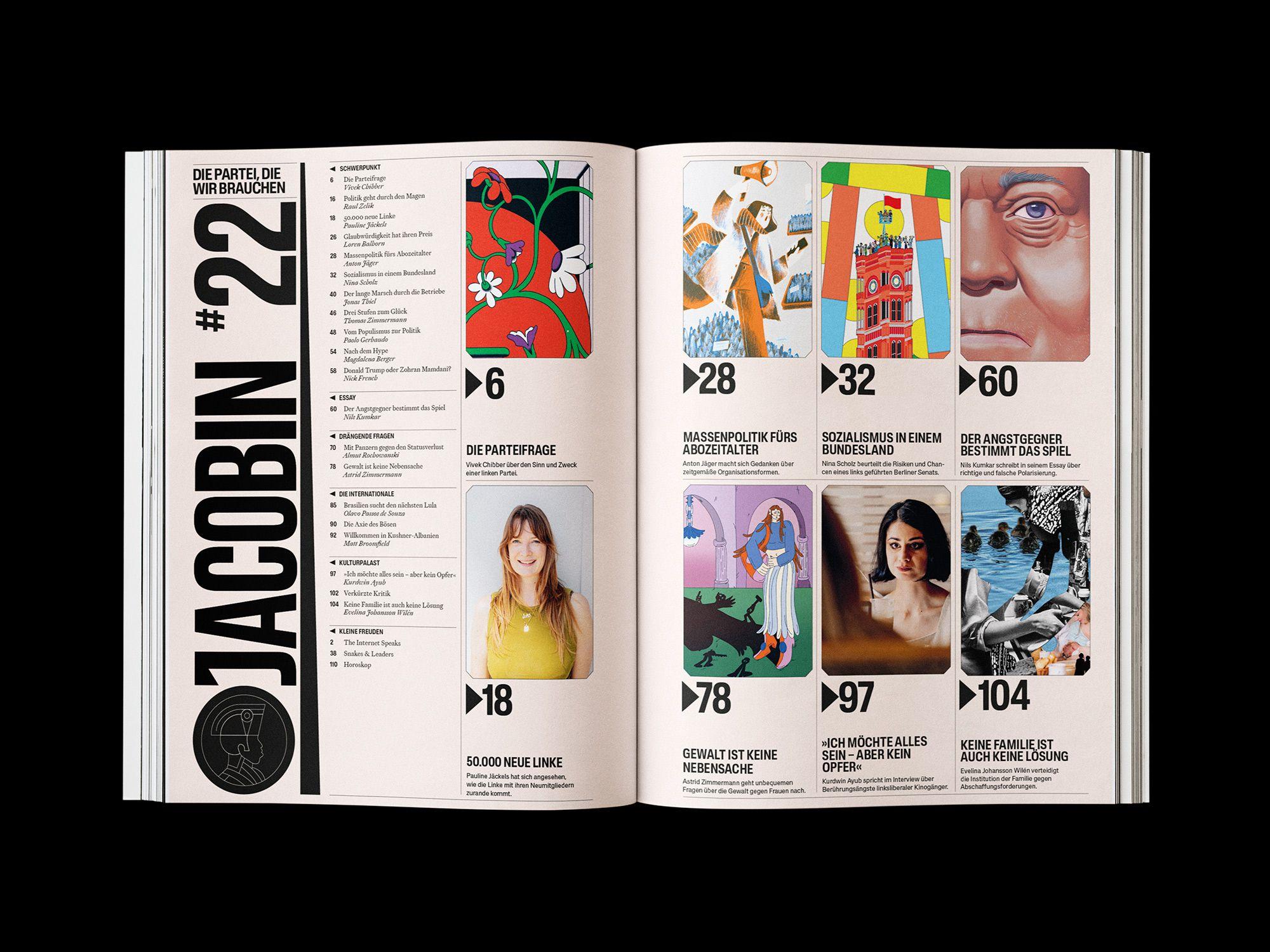 Doppelseite der JACOBIN Ausgabe #22 »Die Partei, die wir brauchen«