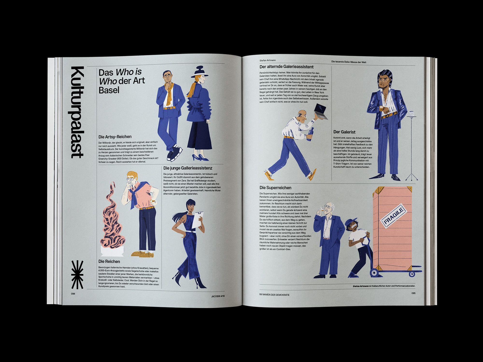 Doppelseite der JACOBIN Ausgabe #18 »Im Namen der Demokratie«