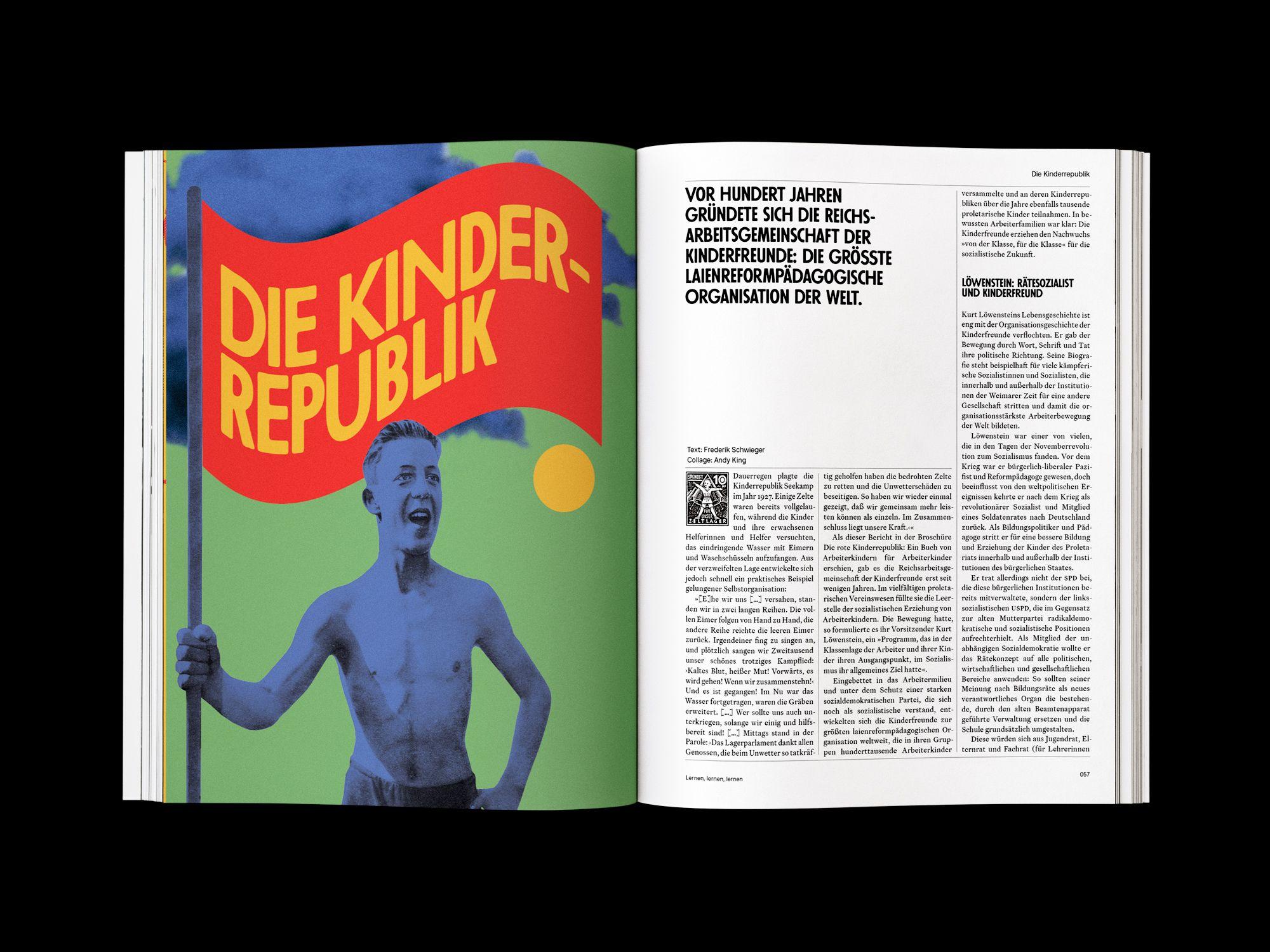 Doppelseite der JACOBIN Ausgabe #13 »Lernen, lernen, lernen«