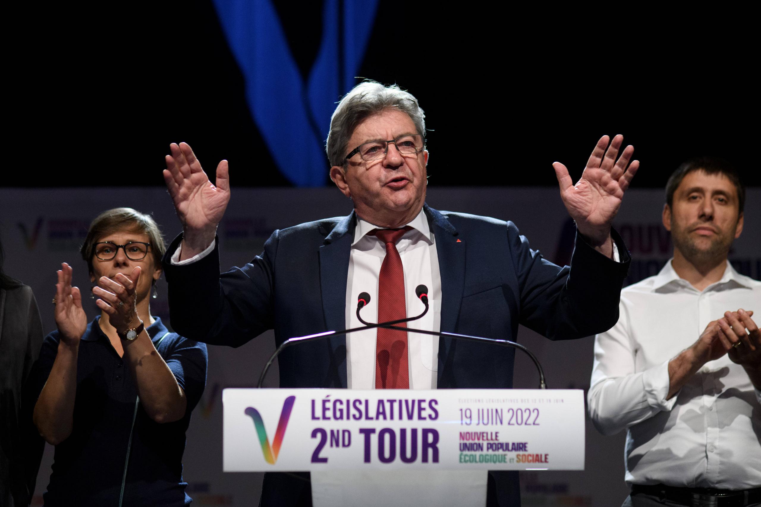 Jean-Luc Mélenchon am Wahlabend in Paris, 19. Juni 2022.