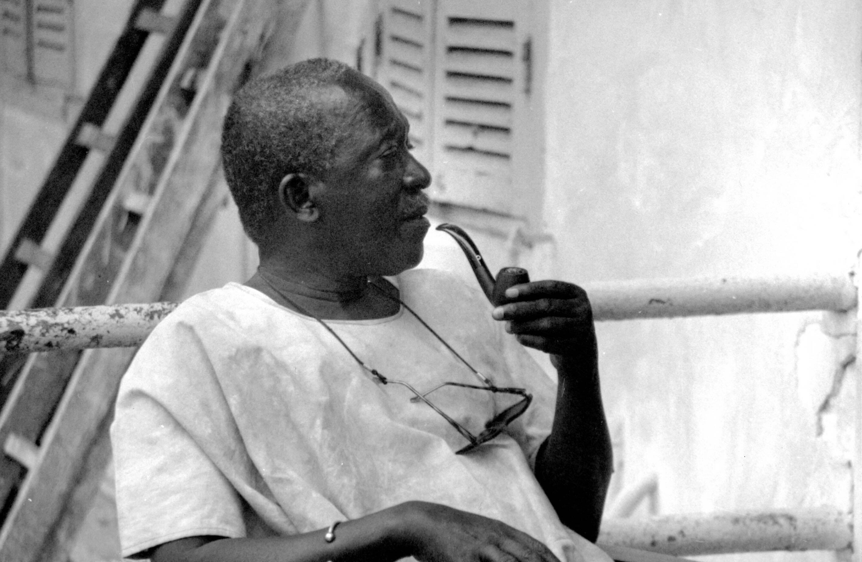 Ousmane Sembène am Set von »Guelwaar«, 1992.