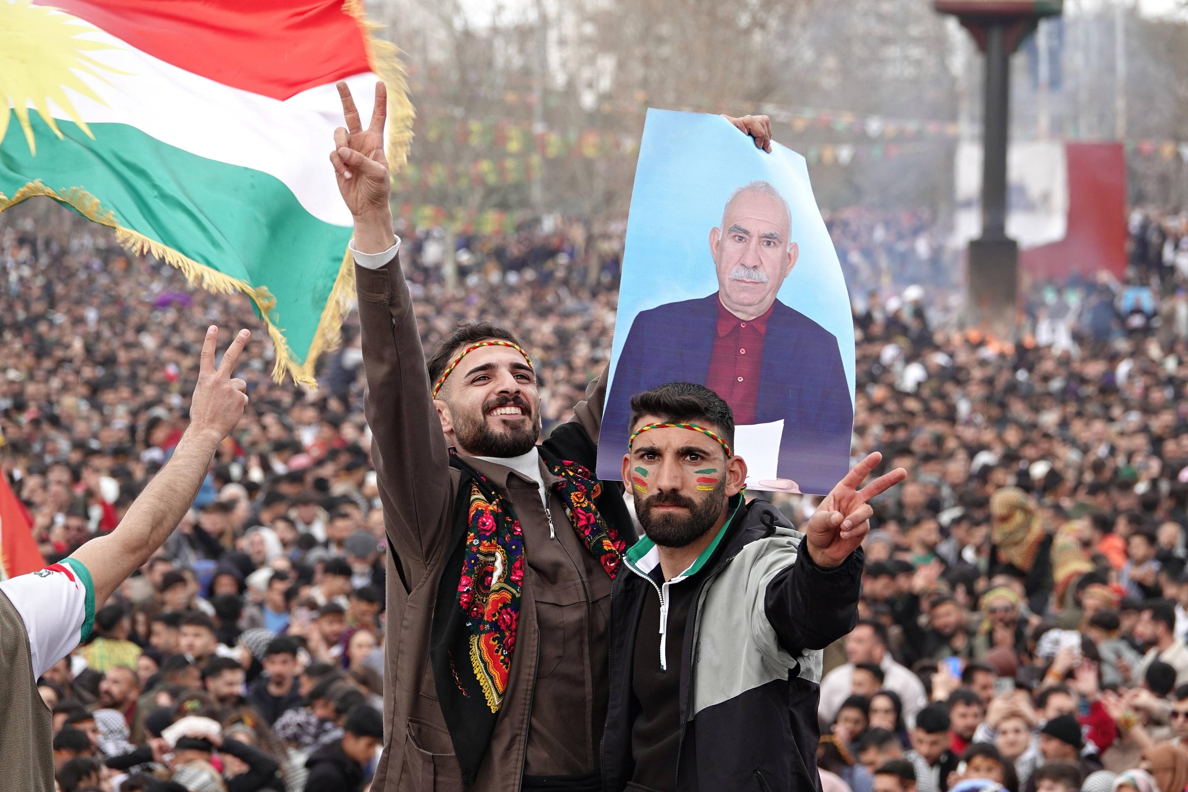 Das kurdische Neujahrsfest Nowroz stand im Zeichen der Friedensbotschaft von Abdullah Öcalan, Diyarbakir, 21. März 2025.