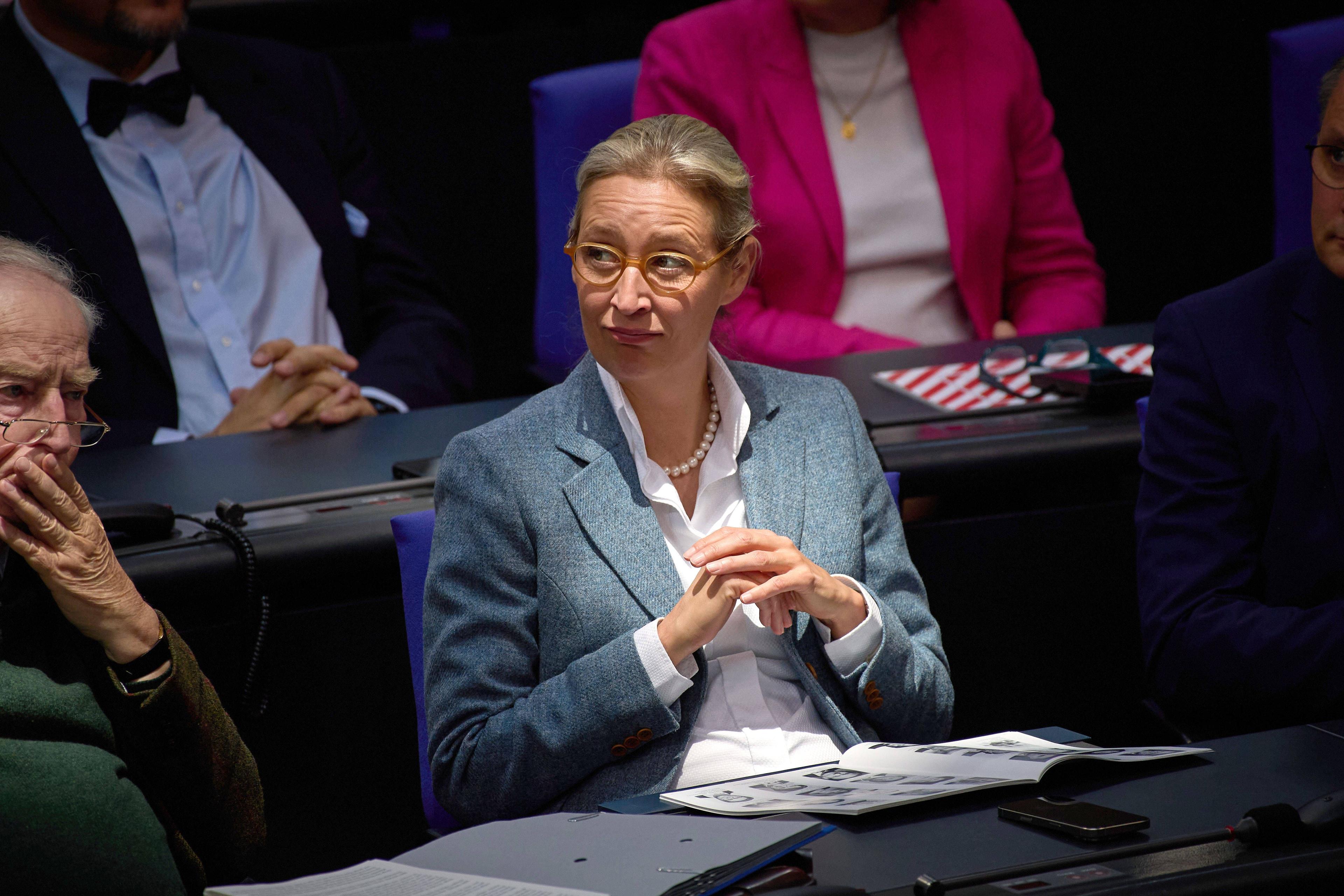 AfD-Parteichefin Alice Weidel betont bei jeder sich bietenden Gelegenheit, die CDU habe mit AfD-Positionen Wahlkampf gemacht, die sie nun mit der SPD nicht einlösen könne.