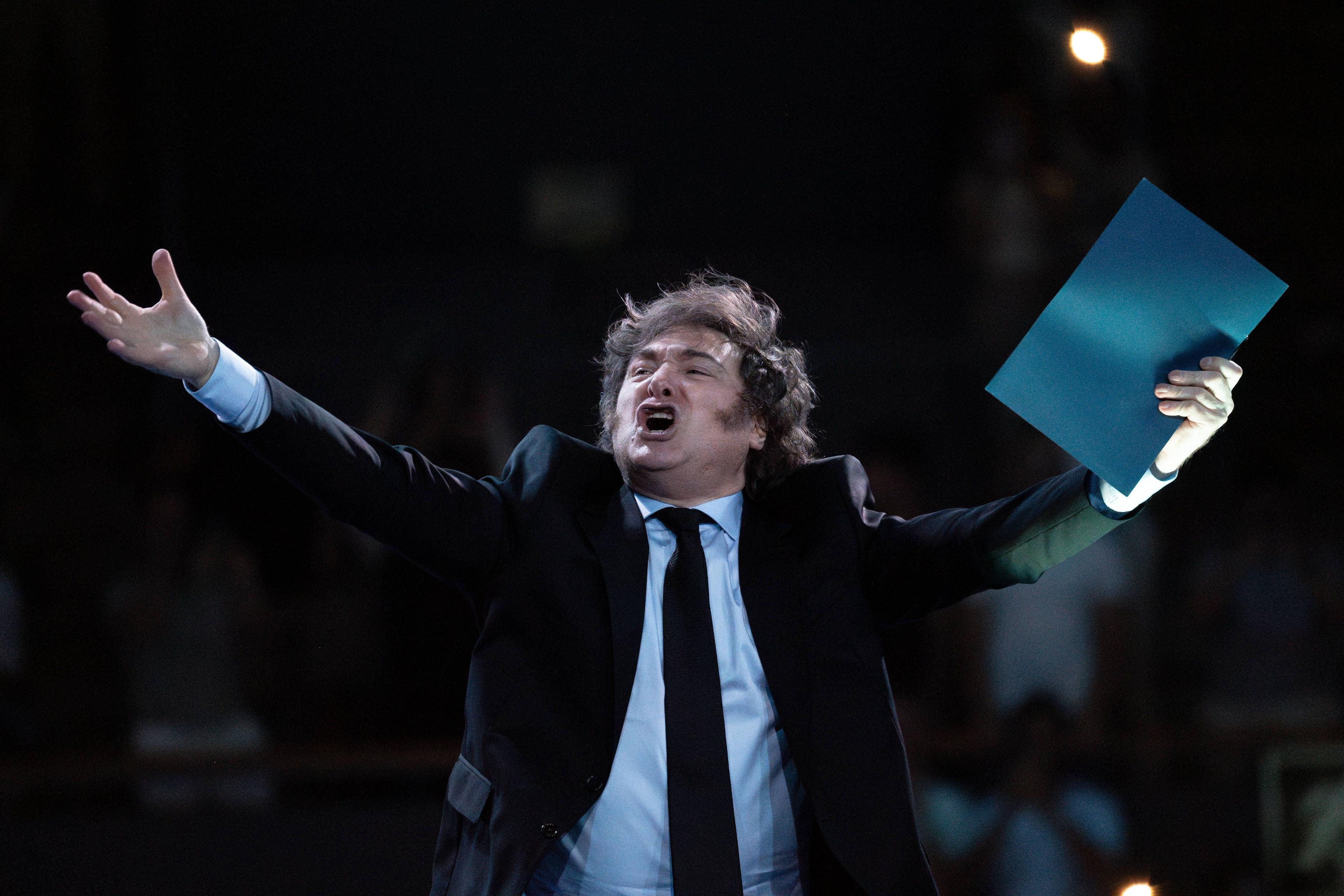 Javier Milei beim Wirtschaftsforum 2025 in Madrid.