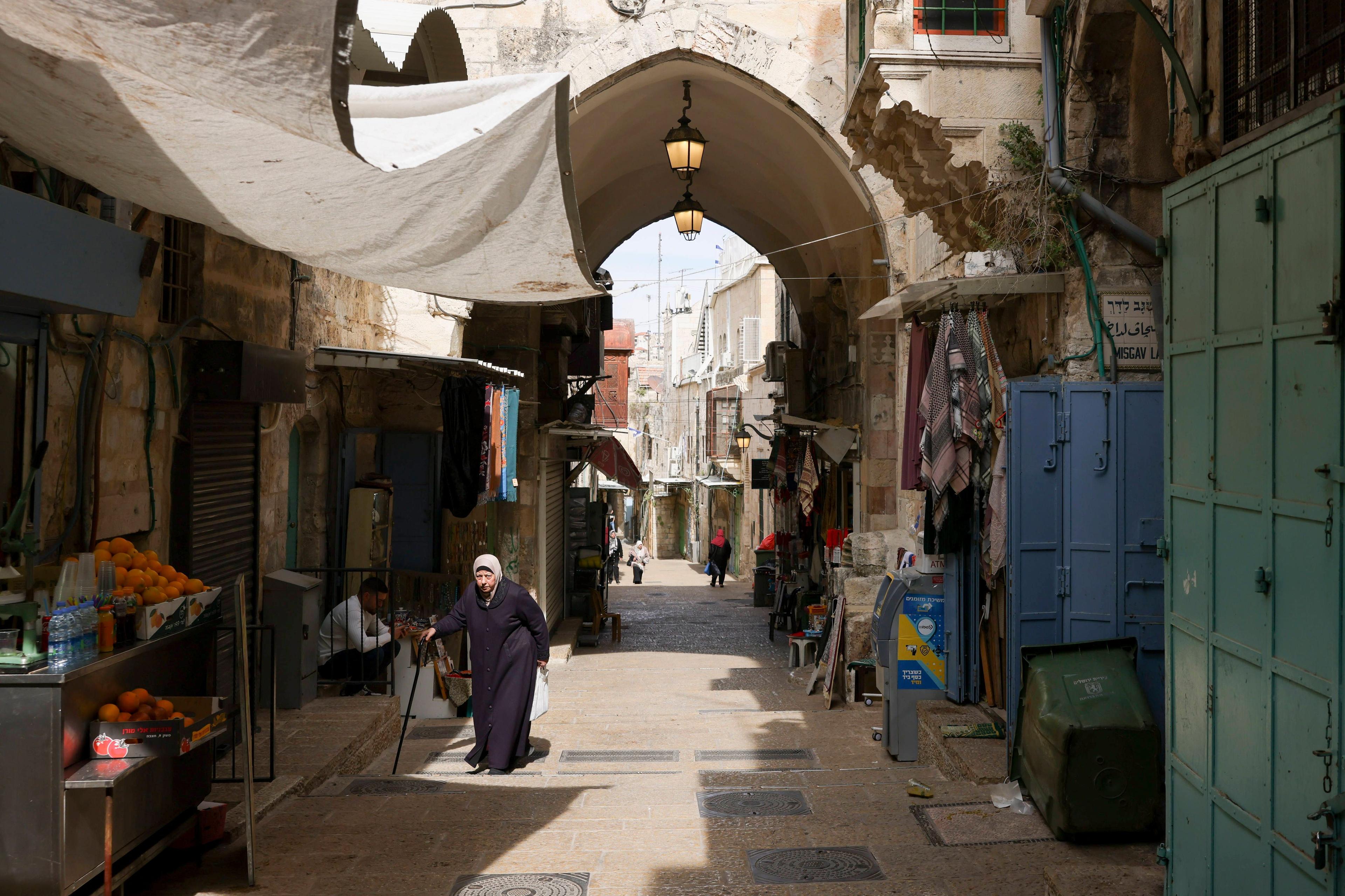 Heute haben viele Geschäfte des traditionellen palästinensischen Basars in Ost-Jerusalm geschlossen.