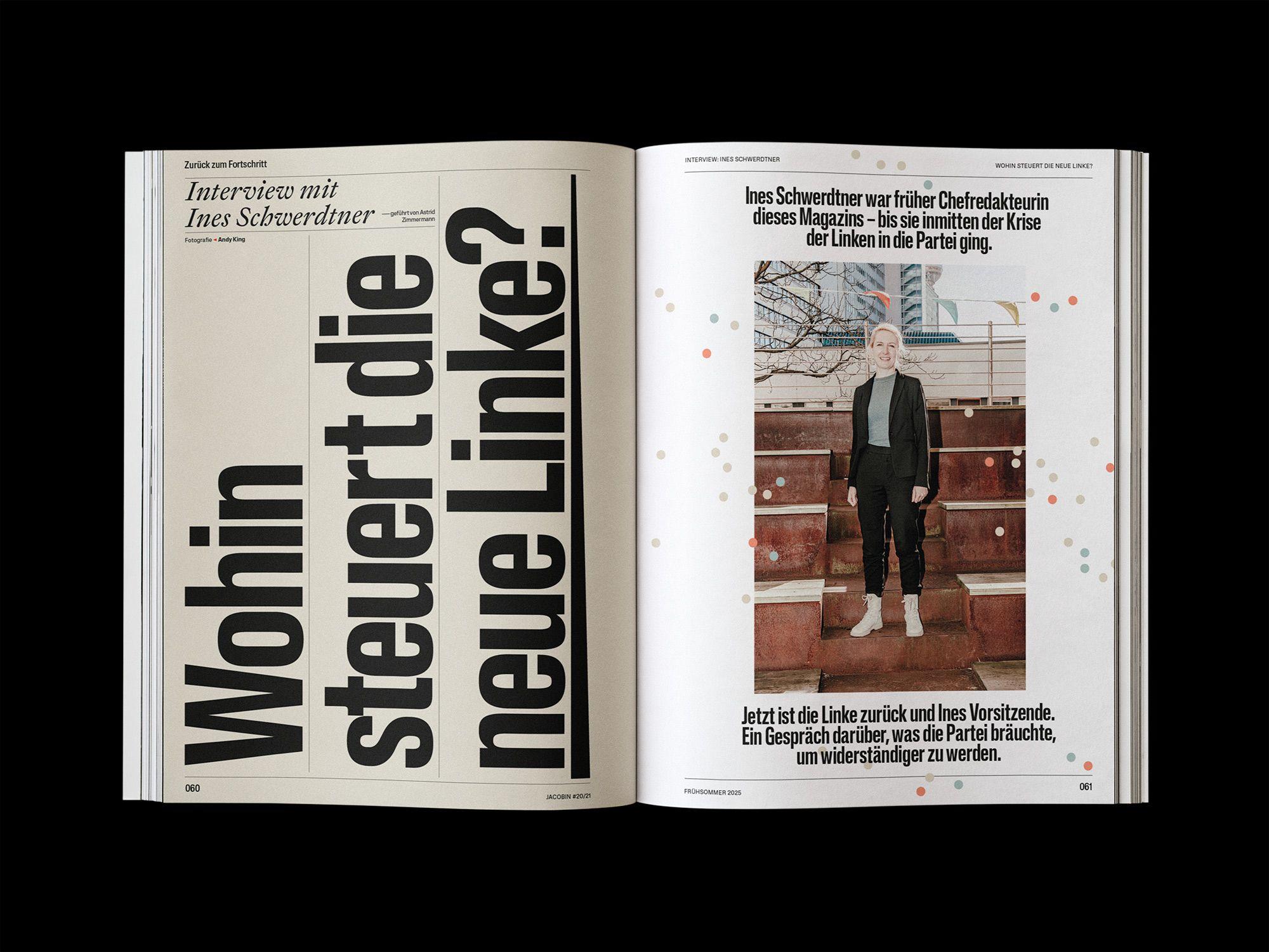 Doppelseite der JACOBIN Ausgabe #20 »Zurück zum Fortschritt«