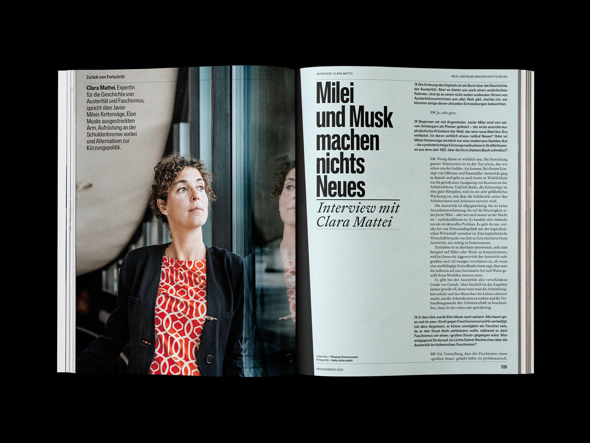 Doppelseite der JACOBIN Ausgabe #20 »Zurück zum Fortschritt«