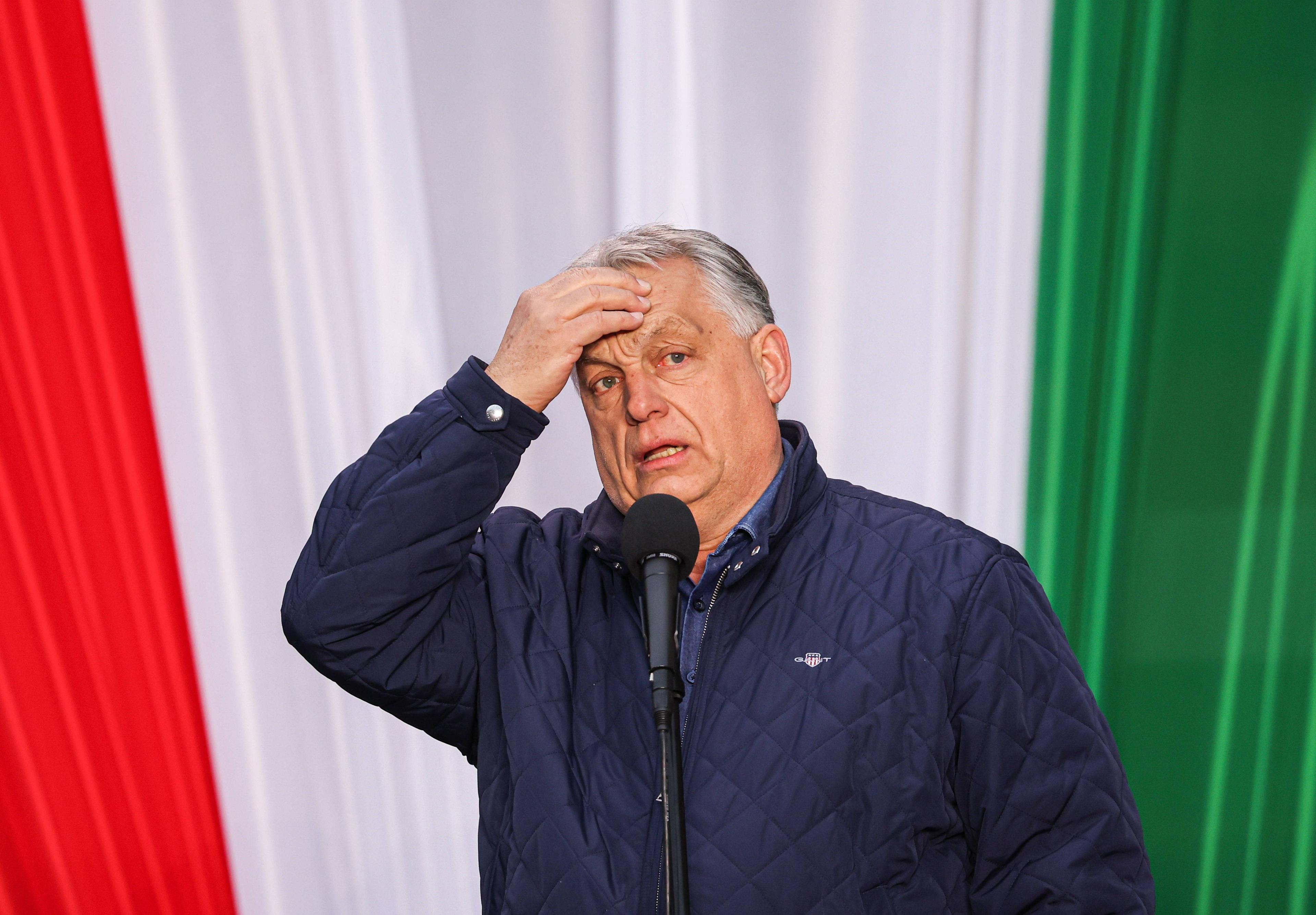 Viktor Orbán bei einem Wahlkampfauftritt kurz vor seiner Niederlage, Aufnahme vom 10. April 2026.