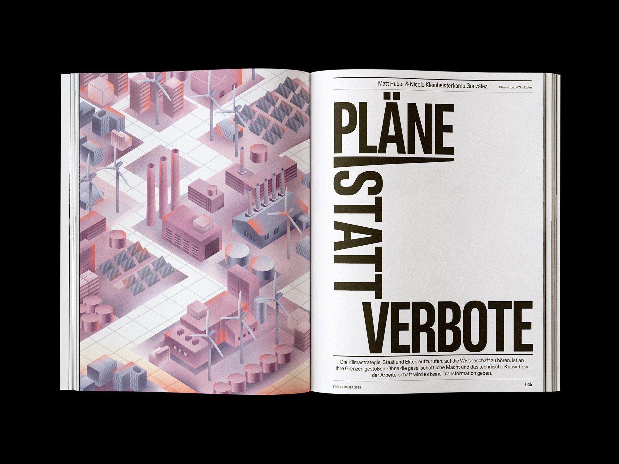 Doppelseite der JACOBIN Ausgabe #20 »Zurück zum Fortschritt«