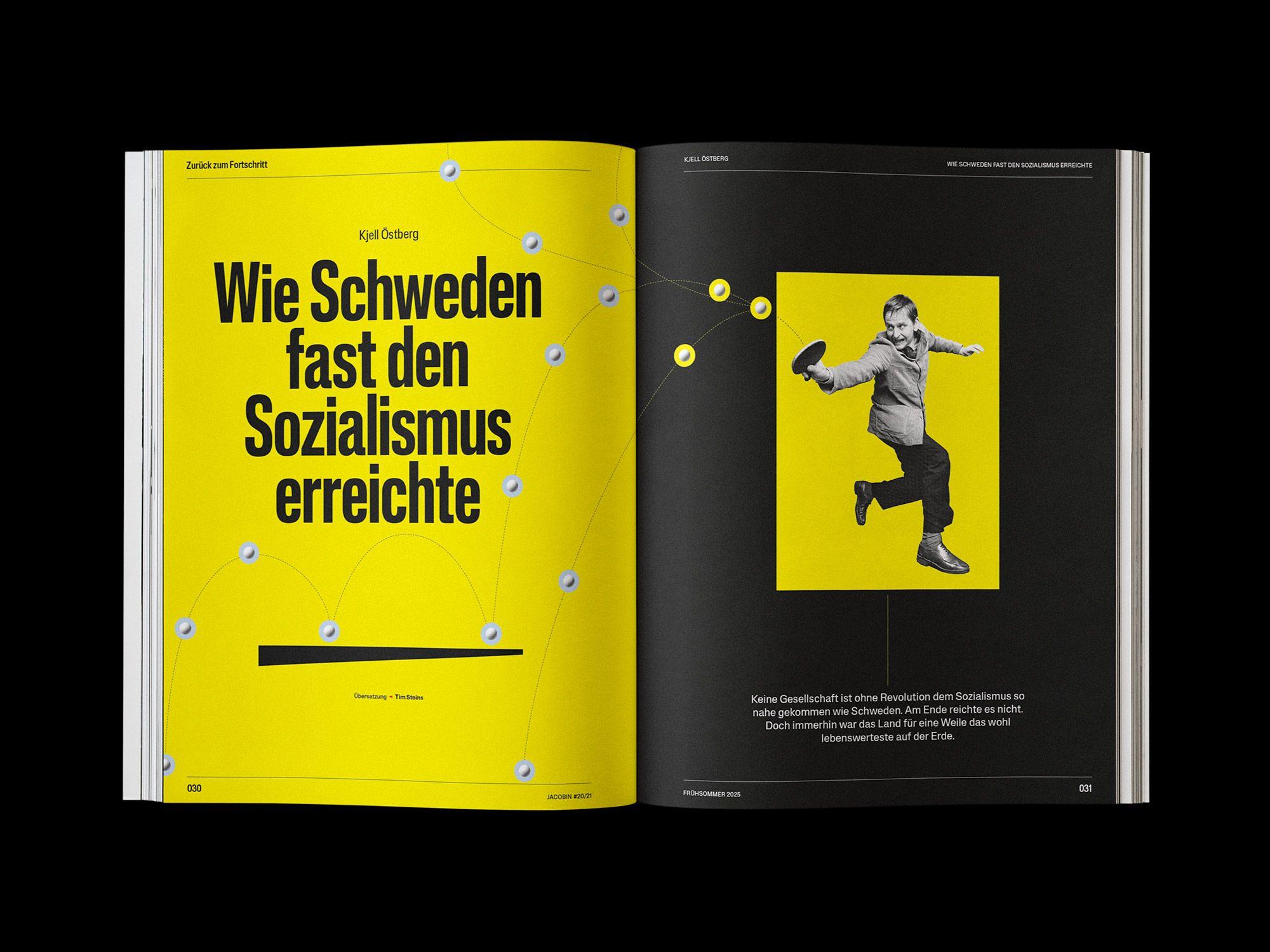 Doppelseite der JACOBIN Ausgabe #20 »Zurück zum Fortschritt«